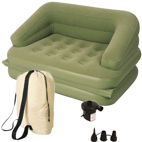 Divano Letto Materasso Gonfiabile 5 in 1 con Pompa e Borsa Jilong Sofa Bed Verde