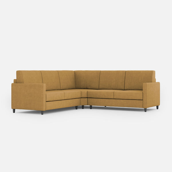 Canapé d'angle Karay 5 places 221x221x85 cm en tissu ocre online