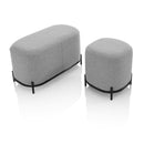 Panca 82x42x45 cm in Tessuto Grigio