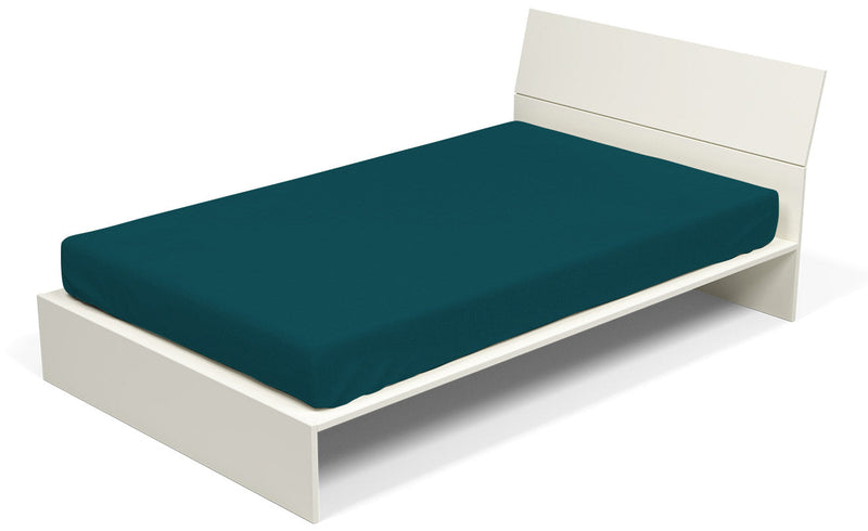 Lenzuolo Sotto con Angoli ed Elastico Tinta Unita Verde Petrolio