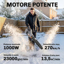 Soffiatore Foglie Cordless 36V 2 Batterie 4000mAh Caricatore incluso Leggero Grigio      