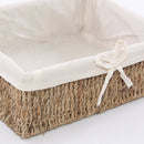 Cestino 26x20xH9 cm in Cordoncino e Cotone Marrone e Ecrù