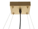 Lampadario Japan Square 45x45x20 cm in Ferro e Vetro Oro e Bianco      