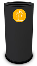 Pattumiera Per Raccolta Differenziata Ø35xh72 cm In Acciaio Verniciato 2 Scomparti Nero