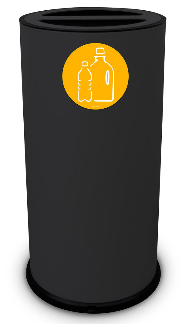 Pattumiera Per Raccolta Differenziata Ø35xh72 cm In Acciaio Verniciato 2 Scomparti Nero online