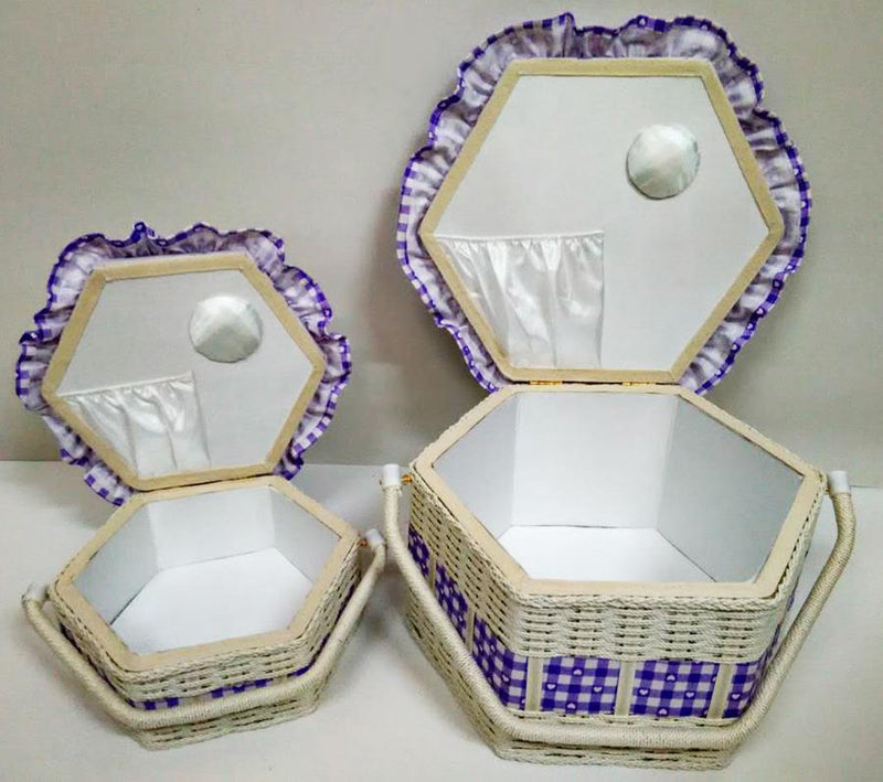 Cassetta Portalavoro lavanda esagonale 