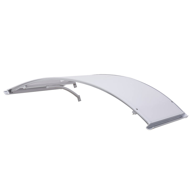 Pensilina Tettoia ad Arco in Policarbonato Compatto Satinato Opalino 140x90 cm