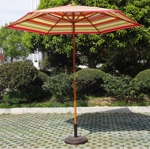 Parasol de jardin en bois Ø2,70m Vorghini Happy Multicolore sconto