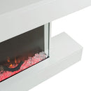 Camino Elettrico da Parete o Incasso Alaro Ultra+ 152x18x52 cm Effetto Fiamma Telecomando in MDF Bianco