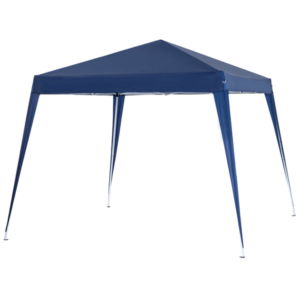 Gazebo Pieghevole da Giardino con Struttura Antivento 2,4x2,4m in Acciaio e Corde Blu acquista