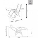 Sedia Sdraio Zero Gravity Reclinabile Pieghevole 165x79x117 h cm in Metallo e Oxford Grigio