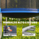 Trampolino Ø305x248 cm con Rete di Protezione e Scaletta per Esterni in Acciaio e PP Blu      