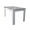 Tavolo Pepper 160x80x75 h cm in Truciolare bilaminato Bianco e Grigio effetto Cemento