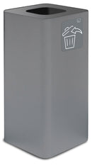 Pattumiera Per Raccolta Rifiuti 38x38xh80 cm In Acciaio Verniciato con Pittogramma Magnetico Grigio
