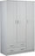 Armoire 3 Portes 2 Tiroirs 115x182x52 cm Eucalyptus