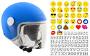 Casco Demi-Jet per Bambini Visiera Lunga CGM Magic Smile 205S Azzurro Opaco Varie Misure