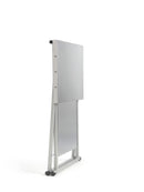 Tavolo Pieghevole Ompagrill con Piano di Lavoro in Acciaio Inox 70x78x90 cm Ganci Porta Utensili per Barbecue e Ripiano Inferiore      