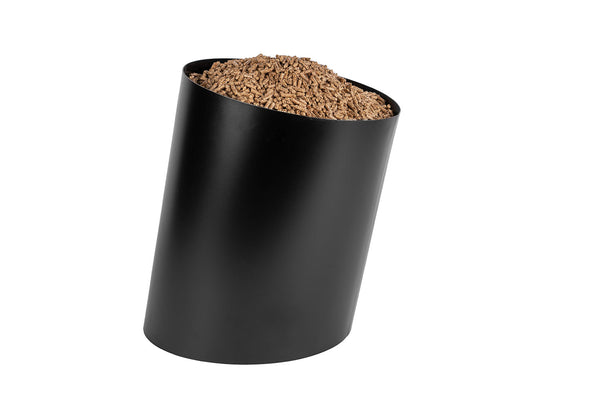 Porta Pellet Inclinato Ø39x50 cm in Ferro Verniciato Grigio Martellato acquista