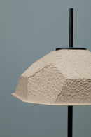 Lampada da Tavolo Ø37xH60 cm in Cartone Riciclato e Metallo Egg Tortora e Nero
