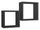 Lot de 2 Etagères Cubes Murales Carrées en Panneau de Fibres Noir Ginevra