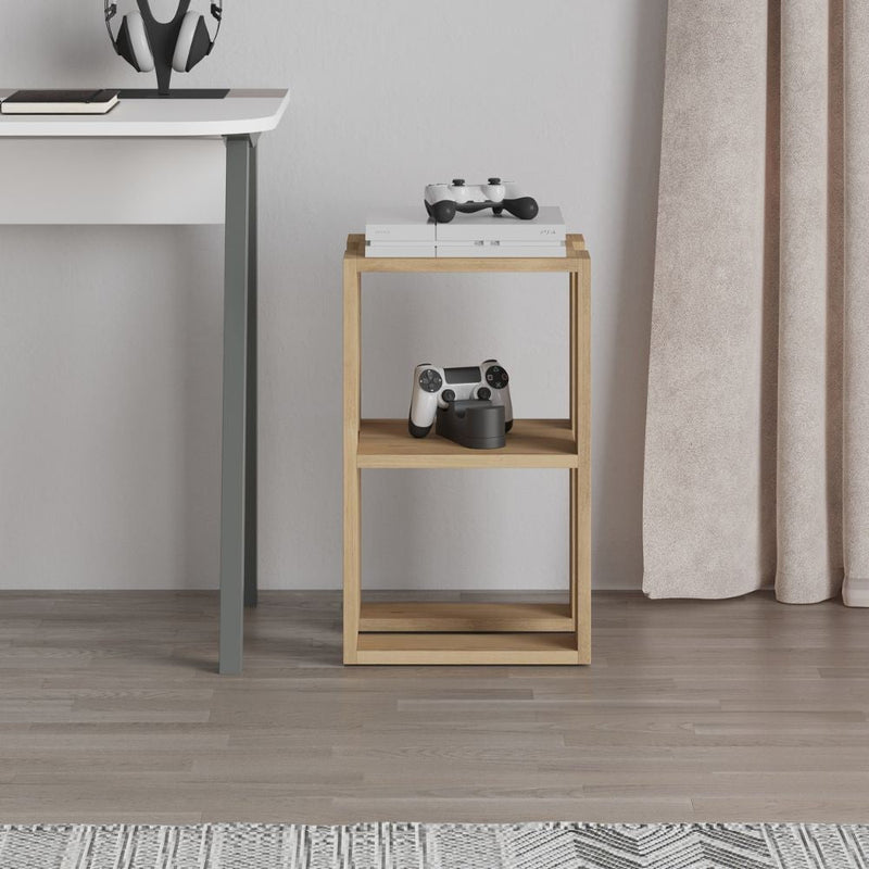 Comodino 1 Ripiano 55x30x34 cm in MDF Lonie Rovere