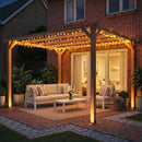 Pergola da Giardino 3x3 m con Supporti Triangolari e 5 Travi in Legno di Abete Colore Legno      