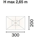 Ombrellone da Giardino 3x2 m Palo Ø48 mm in Legno Vorghini Classic Ecrù