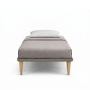 Letto 1 Piazza e Mezza con Rete Rivestita Similpelle Cappuccino Tessis Varie Misure