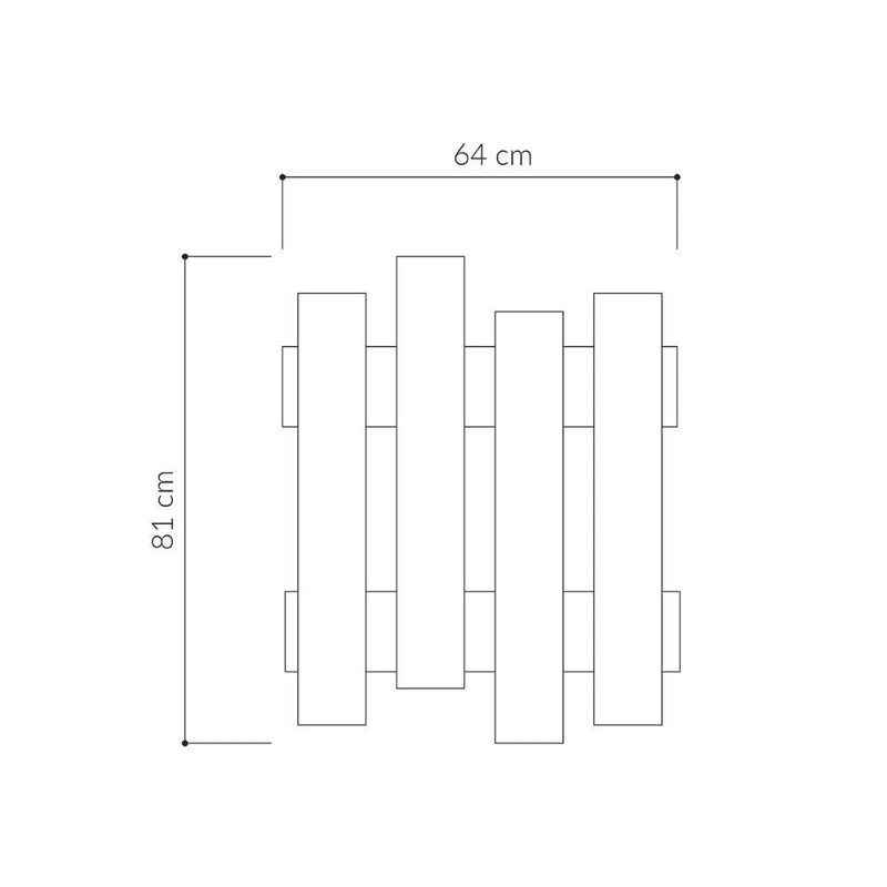 Appendiabiti a Muro 64x81 cm in MDF Wave Multicolore