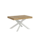 Tavolo Allungabile 120-380x90x77 cm Volantis Quercia Natura Telaio Bianco 