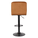 Set 2 Sgabelli 44x38x63/82 cm in Velluto con Base Nera Caramello