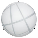 Plafoniera 2xE27 Ganci Cromo Vetro Lastra Bianco E-Energy Dario