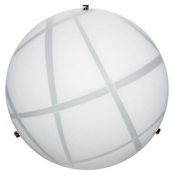 sconto Plafonnier 1xE27 Crochets Chrome Plaque Verre Blanc E-Energy Dario