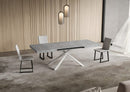 Tavolo Allungabile 140-224x80x74 cm Niket Cemento Gambe Bianche