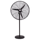 Ventilatore Industriale a Piantana 3 Pale Ø75cm 3 Velocità in Acciaio Laminato Nero      
