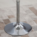 Tavolino da Bar Ø60x69-93 cm in Metallo e MDF Bianco