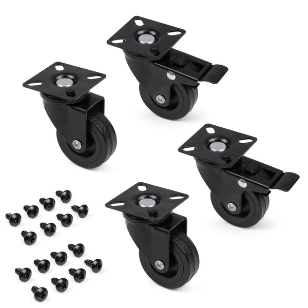 online Kit de 4 patins pour chariot Ø5 cm avec plaque en acier Emuca Neri