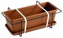 Vaso in Polipropilene con Supporto Kit Cassetta Mare Terracotta Varie Misure