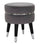 Tabouret Paris Ø35x40,5 cm en Métal Bois Éponge et Polyester Noir Gris et Argent