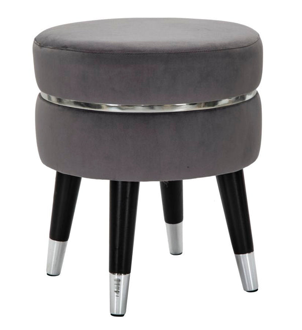 prezzo Tabouret Paris Ø35x40,5 cm en Métal Bois Éponge et Polyester Noir Gris et Argent