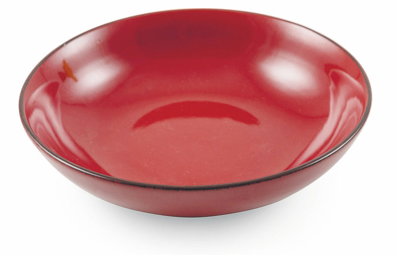 Set 6 Piatti Fondi Ø20,5x5 cm in Gres Villa d'Este Home Tivoli Baita Glazed Rossi