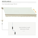 Tenda da Sole Avvolgibile a Parete 295x245 cm in Alluminio e Poliestere Bianco