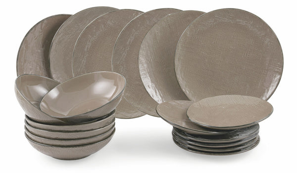 online Set de 6 Assiettes à Fruits Ø19,5x3 cm en Grès Marron VdE Tivoli 1996