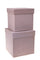 Lot de 2 boîtes carrées en velours H 265 cm