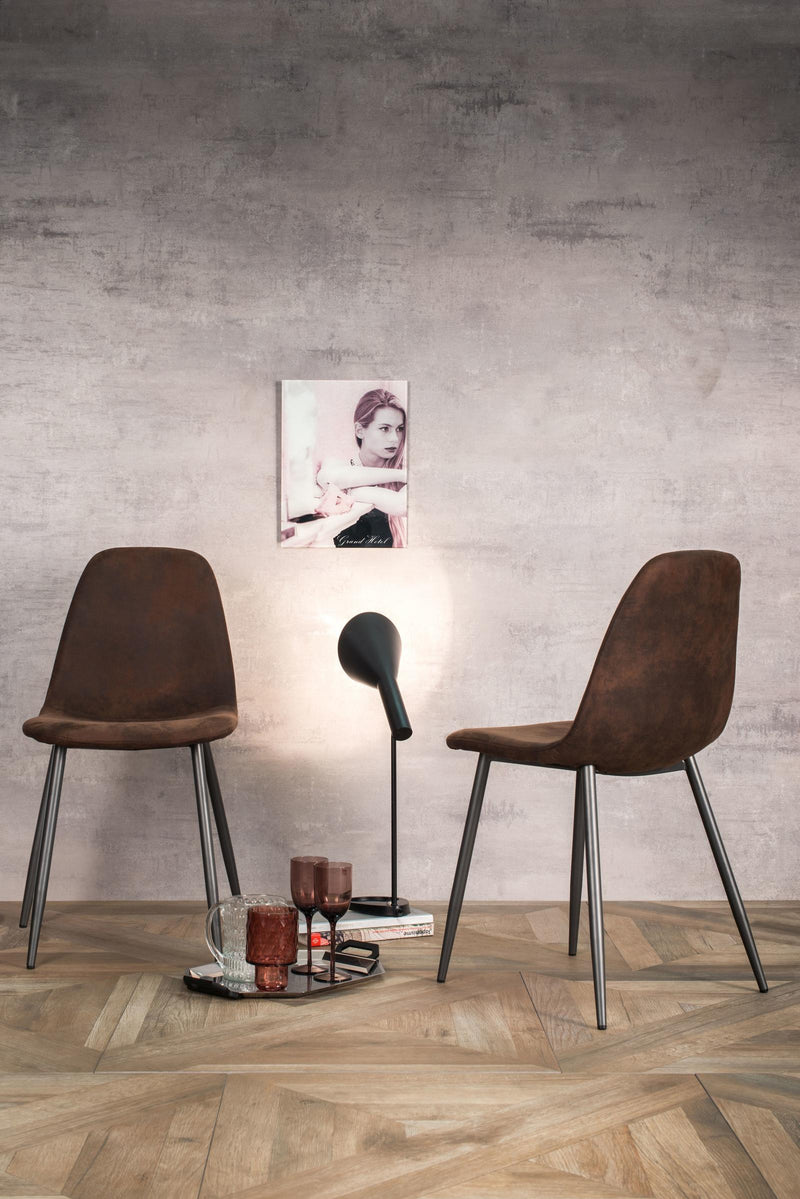 Set 4 Sedie 44x50xH84 cm in Similpelle Brigitte Moka Vintage