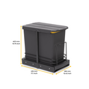 Pattumiera da Cucina ad Estrazione 2x 12 L in Plastica Emuca 