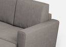 Divano 2 Posti con Pouf 172x145x85 cm Yasel in Tessuto Grigio