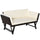 Canapé de jardin 2 places transformable en bain de soleil en rotin synthétique blanc 129x66x79 cm
