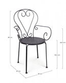 Sedia da Giardino 49x49x89h cm con Braccioli Etienne Antracite