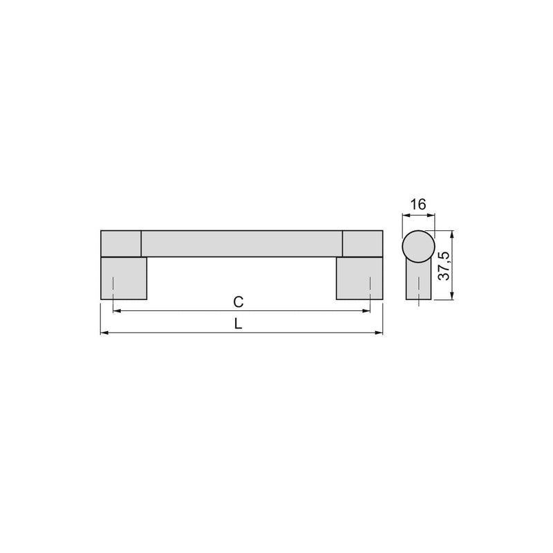 Maniglie per Mobile 16 mm Interasse 128 mm Acciaio Nichel Satinato 20 Pezzi Emuca